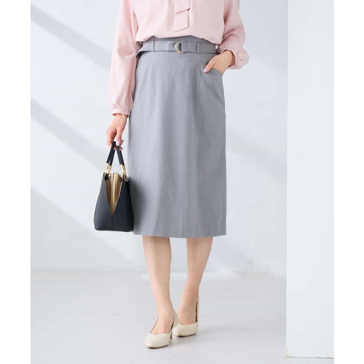 グレー | 【洗える/UVカット】リネンライクストレッチタイトスカート | a.v.v【WOMEN】
