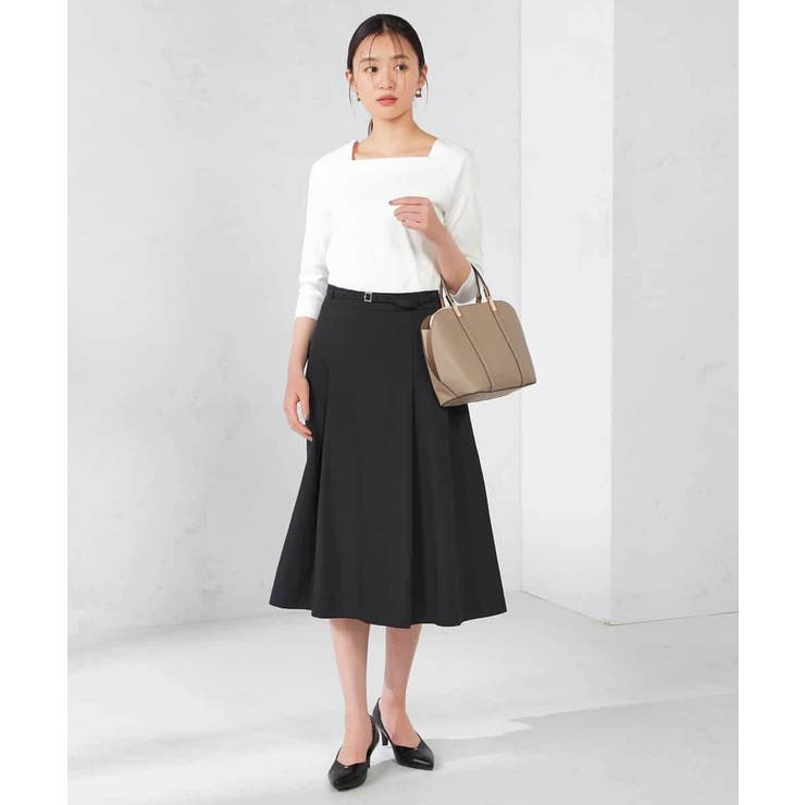 洗える/イージーケア/吸水速乾/ストレッチ】梳毛調フレアスカート[品番