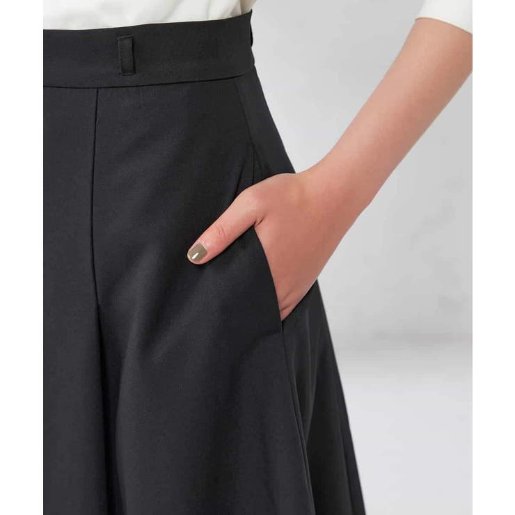 洗える/イージーケア/吸水速乾/ストレッチ】梳毛調フレアスカート[品番