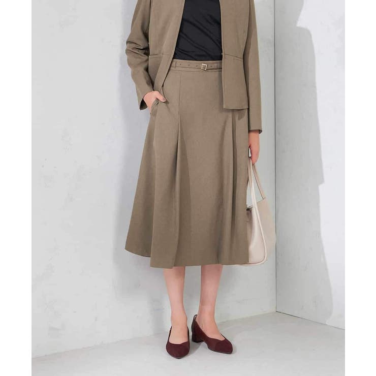 モカ | 【洗える/イージーケア/吸水速乾/ストレッチ】梳毛調フレアスカート | a.v.v【WOMEN】