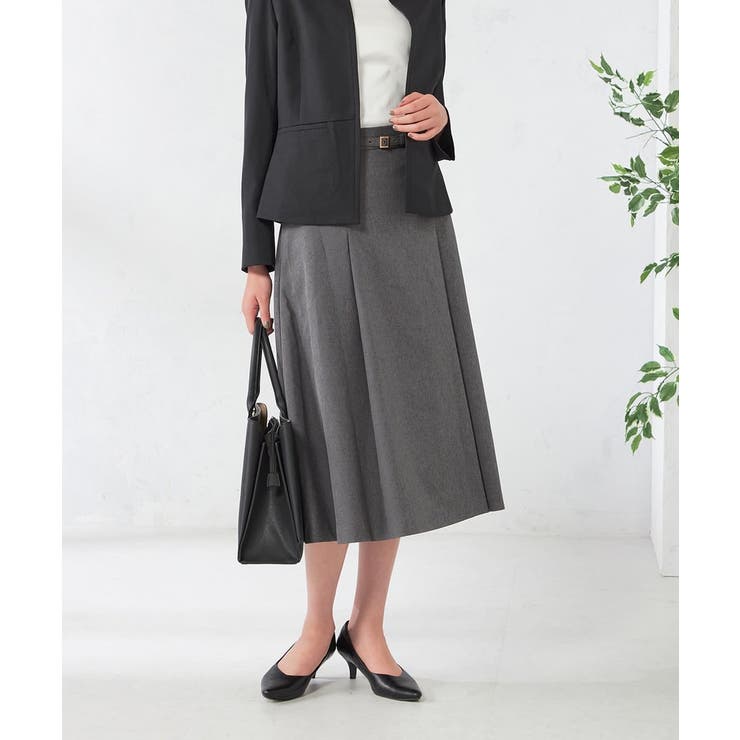 ダークグレー | 【洗える/イージーケア/吸水速乾/ストレッチ】梳毛調フレアスカート | a.v.v【WOMEN】