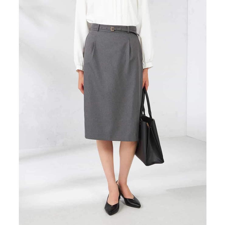ダークグレー | 【洗える/イージーケア/吸水速乾/ストレッチ】梳毛調タイトスカート | a.v.v【WOMEN】