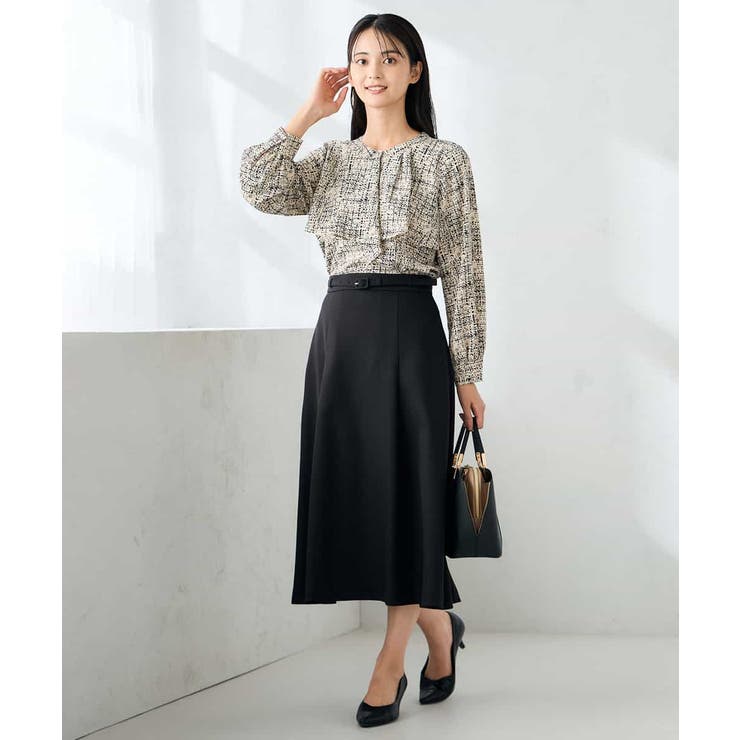 【洗える/イージーケア/ストレッチ】パウダーツイルフレアスカート | a.v.v【WOMEN】 | 詳細画像12