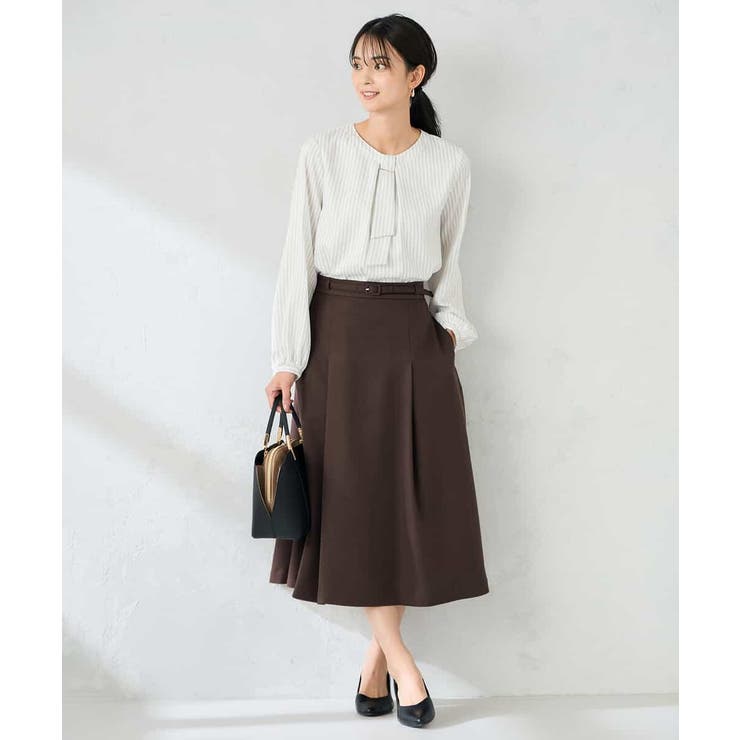 【洗える/イージーケア/ストレッチ】パウダーツイルフレアスカート | a.v.v【WOMEN】 | 詳細画像4