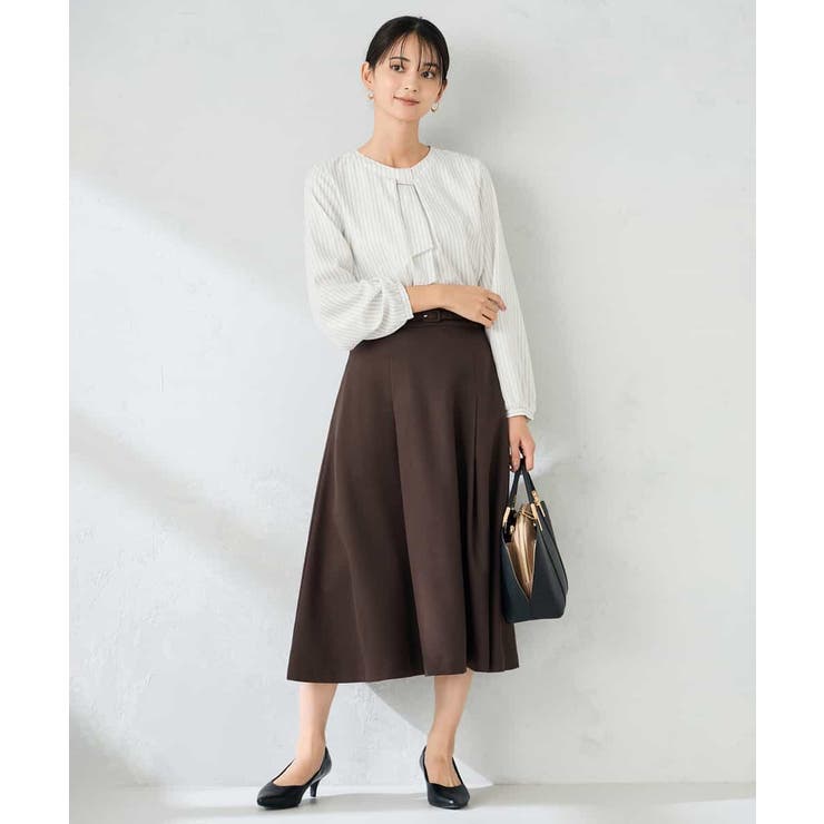 【洗える/イージーケア/ストレッチ】パウダーツイルフレアスカート | a.v.v【WOMEN】 | 詳細画像6