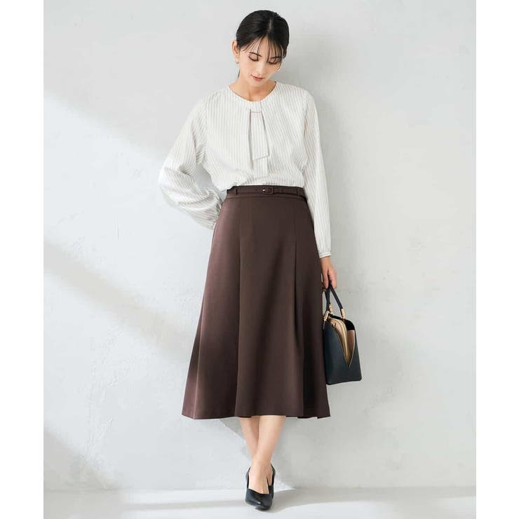 【洗える/イージーケア/ストレッチ】パウダーツイルフレアスカート | a.v.v【WOMEN】 | 詳細画像7