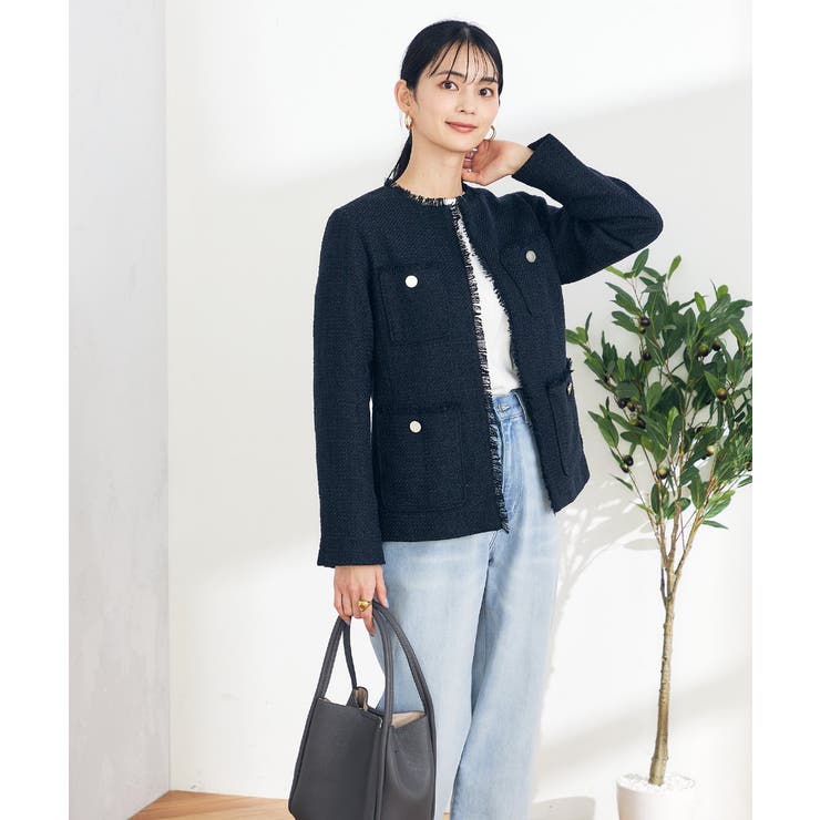 ネイビー | ツイードジャケット | a.v.v【WOMEN】