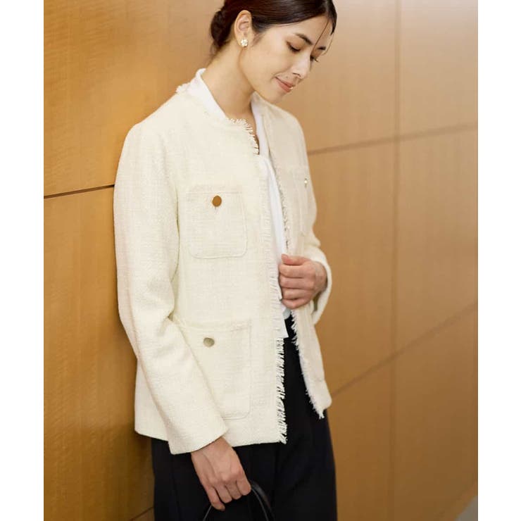 ホワイト | ツイードジャケット | a.v.v【WOMEN】