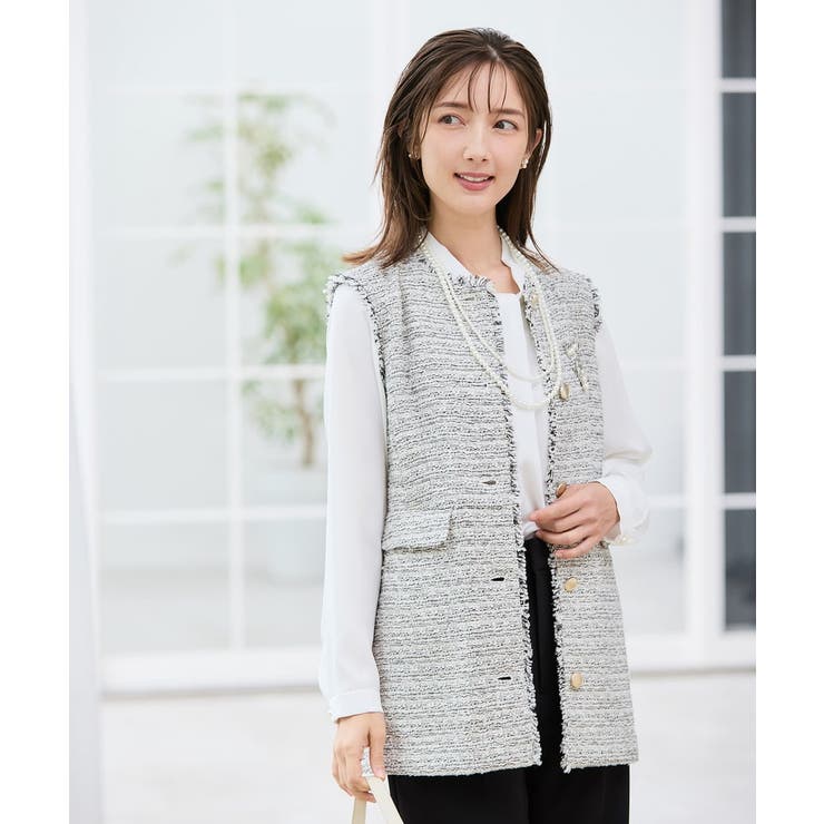 ミックスツイードペプラムジレ | a.v.v【WOMEN】 | 詳細画像1 