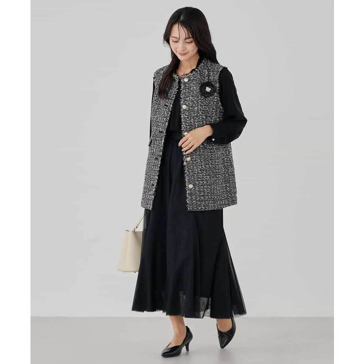 ミックスツイードペプラムジレ | a.v.v【WOMEN】 | 詳細画像22 