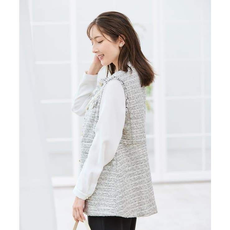 ミックスツイードペプラムジレ | a.v.v【WOMEN】 | 詳細画像3 