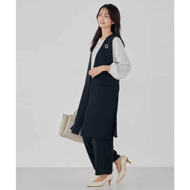 サテンサイドスリットジレ【洗える/速乾/毛玉になりにくい/イージーケア】 | a.v.v【WOMEN】 | 詳細画像3 