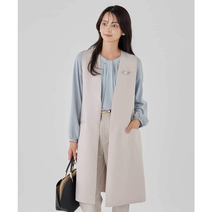 サテンサイドスリットジレ【洗える/速乾/毛玉になりにくい/イージーケア】 | a.v.v【WOMEN】 | 詳細画像8 