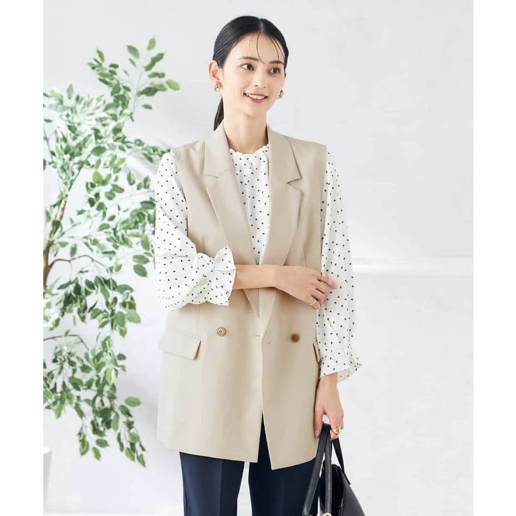 【洗える/ストレッチ/UVカット】麻調ストレッチダブルジレ | a.v.v【WOMEN】 | 詳細画像11 