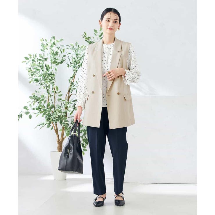 【洗える/ストレッチ/UVカット】麻調ストレッチダブルジレ | a.v.v【WOMEN】 | 詳細画像13 