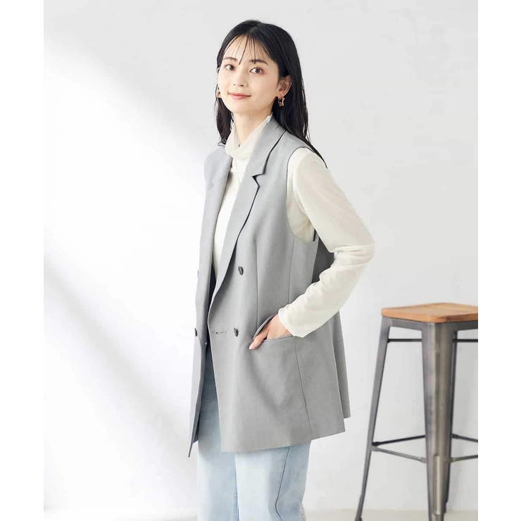 【洗える/ストレッチ/UVカット】麻調ストレッチダブルジレ | a.v.v【WOMEN】 | 詳細画像17 