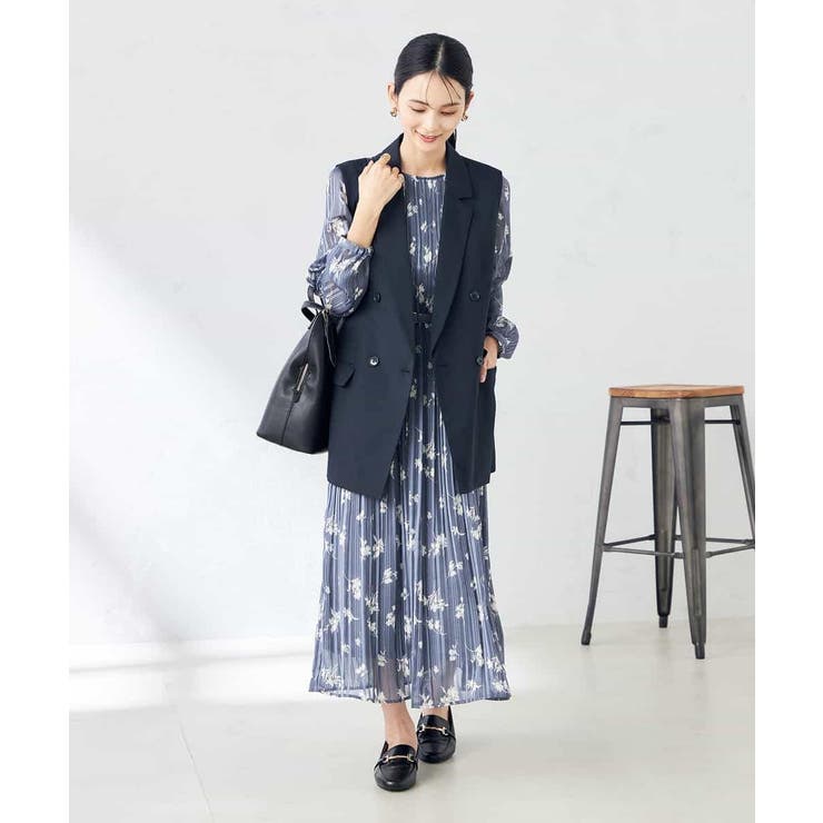 【洗える/ストレッチ/UVカット】麻調ストレッチダブルジレ | a.v.v【WOMEN】 | 詳細画像5 