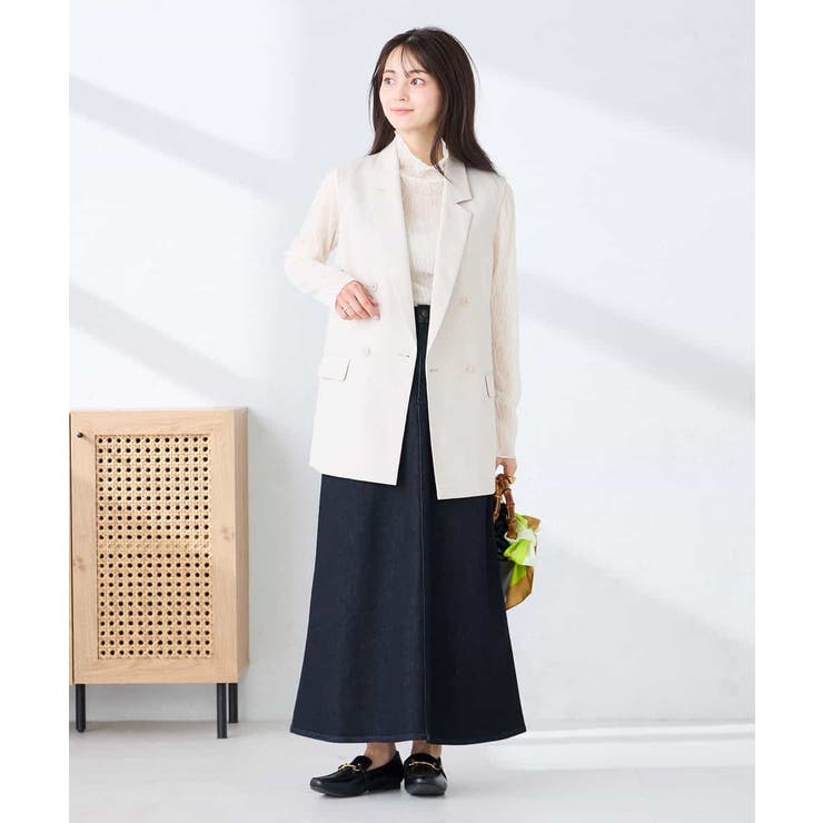 【洗える/UVカット】リネンライクストレッチダブルジレジャケット | a.v.v【WOMEN】 | 詳細画像14 