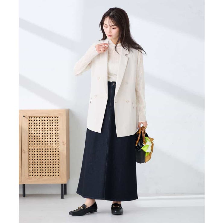 【洗える/UVカット】リネンライクストレッチダブルジレジャケット | a.v.v【WOMEN】 | 詳細画像15 