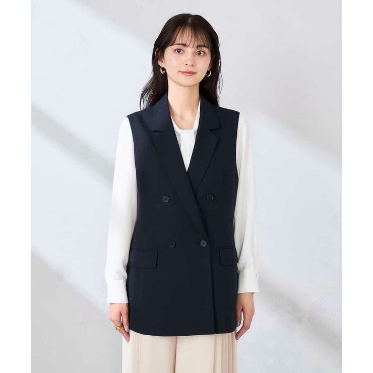 【洗える/UVカット】リネンライクストレッチダブルジレジャケット | a.v.v【WOMEN】 | 詳細画像22 