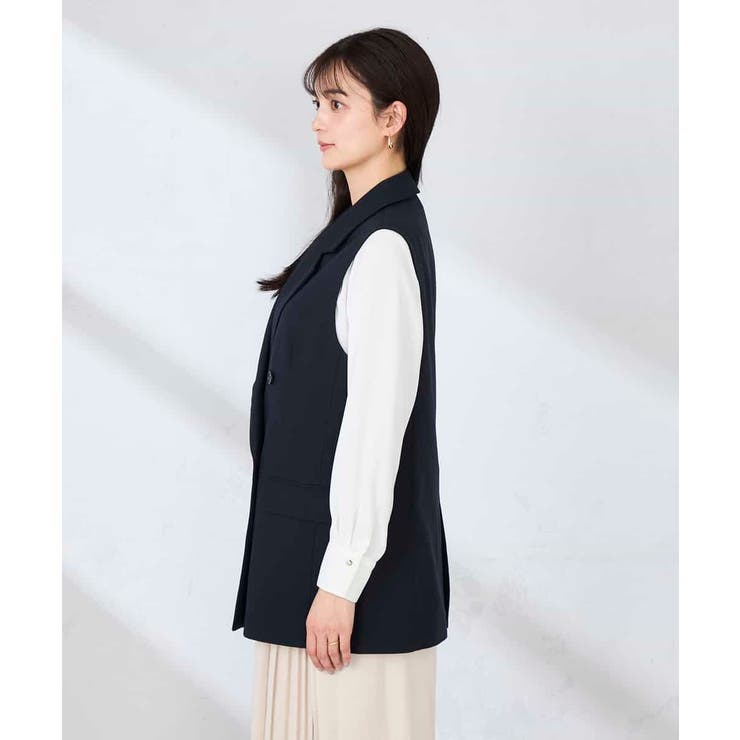 【洗える/UVカット】リネンライクストレッチダブルジレジャケット | a.v.v【WOMEN】 | 詳細画像23 