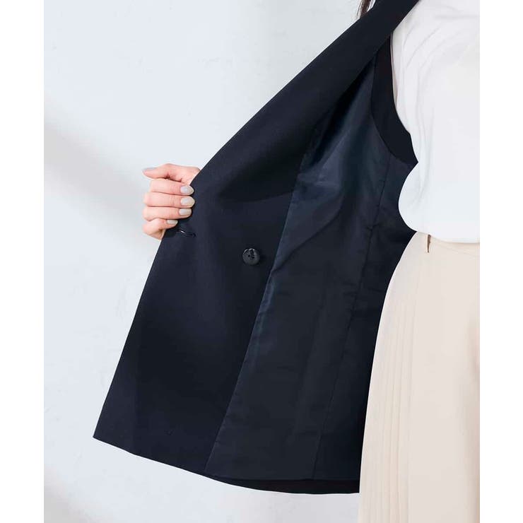 【洗える/UVカット】リネンライクストレッチダブルジレジャケット | a.v.v【WOMEN】 | 詳細画像29 