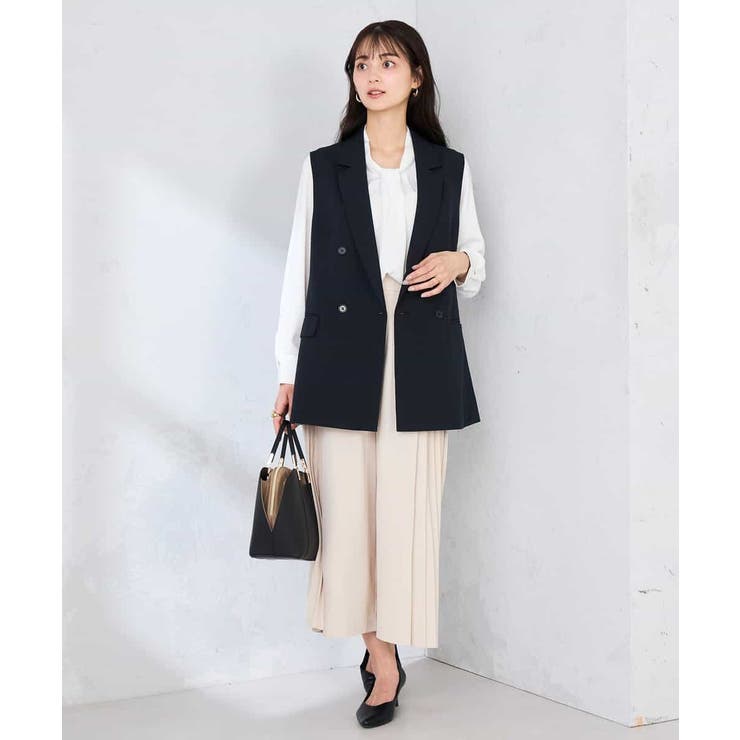 【洗える/UVカット】リネンライクストレッチダブルジレジャケット | a.v.v【WOMEN】 | 詳細画像6 