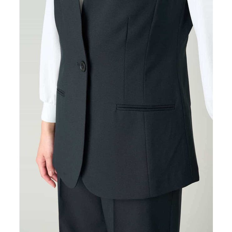 【洗える/ストレッチ/UVカット】麻調ストレッチバックペプラムジレ | a.v.v【WOMEN】 | 詳細画像26 