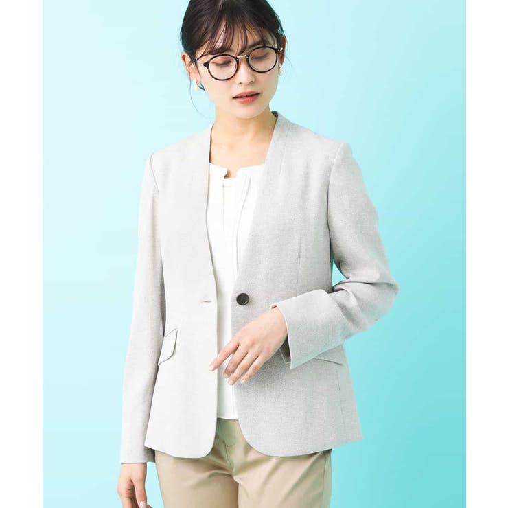 ライトグレー | 【洗える】Vネックジャケット | a.v.v【WOMEN】