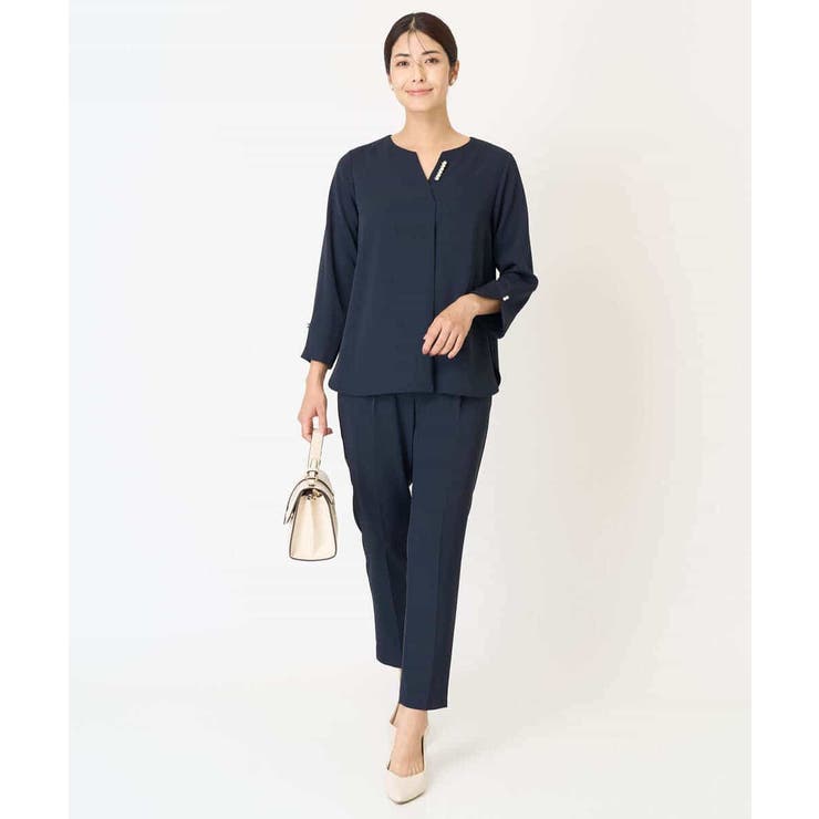 【洗える イージーケア】サテンストレッチスリムテーパードパンツ【セットアップ対応… | a.v.v【WOMEN】 | 詳細画像12 