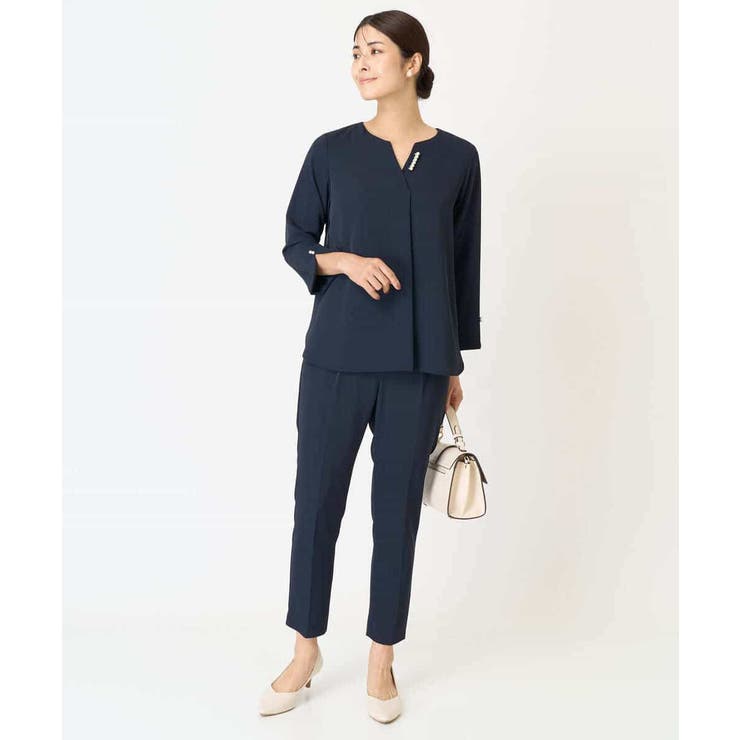 【洗える イージーケア】サテンストレッチスリムテーパードパンツ【セットアップ対応… | a.v.v【WOMEN】 | 詳細画像14 