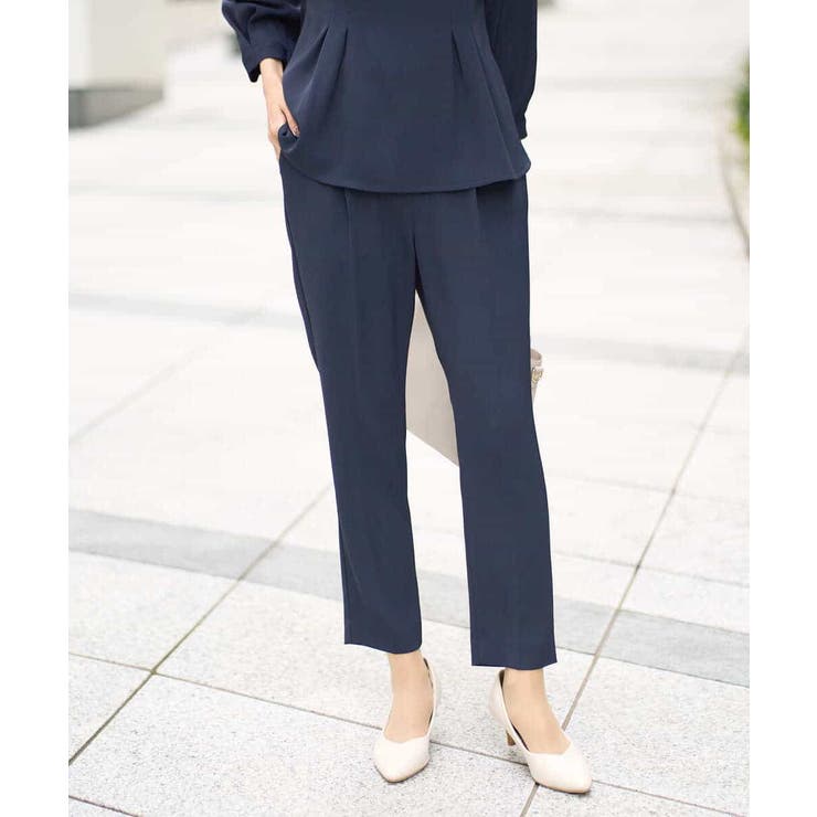 【洗える イージーケア】サテンストレッチスリムテーパードパンツ【セットアップ対応… | a.v.v【WOMEN】 | 詳細画像3 