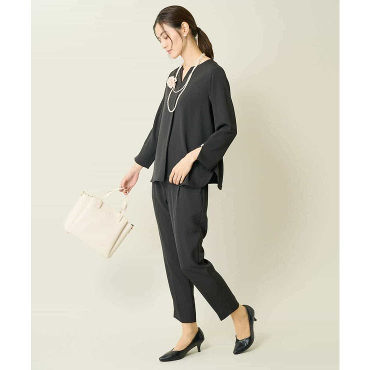 【洗える イージーケア】サテンストレッチスリムテーパードパンツ【セットアップ対応… | a.v.v【WOMEN】 | 詳細画像33 