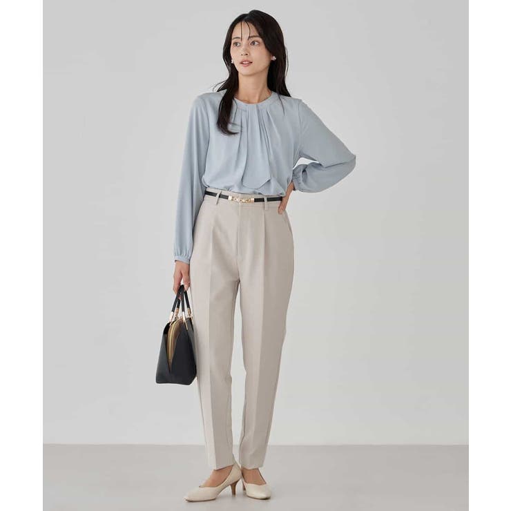 【洗える/ストレッチ/セットアップ対応】ダブルクロステーパードパンツ | a.v.v【WOMEN】 | 詳細画像12 