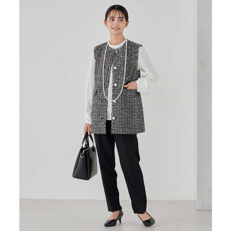 【洗える/ストレッチ/セットアップ対応】ダブルクロステーパードパンツ | a.v.v【WOMEN】 | 詳細画像24 