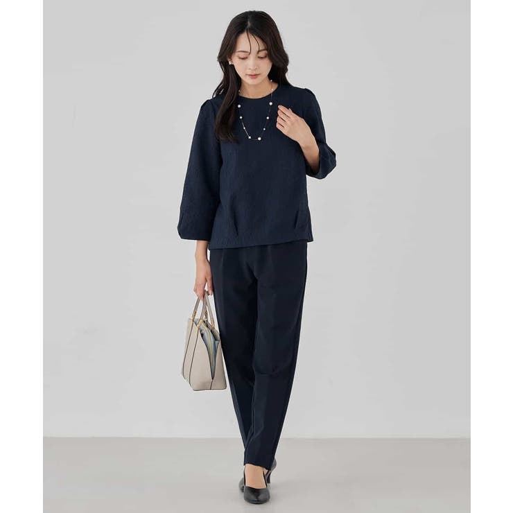 【洗える/ストレッチ/セットアップ対応】ダブルクロステーパードパンツ | a.v.v【WOMEN】 | 詳細画像4 