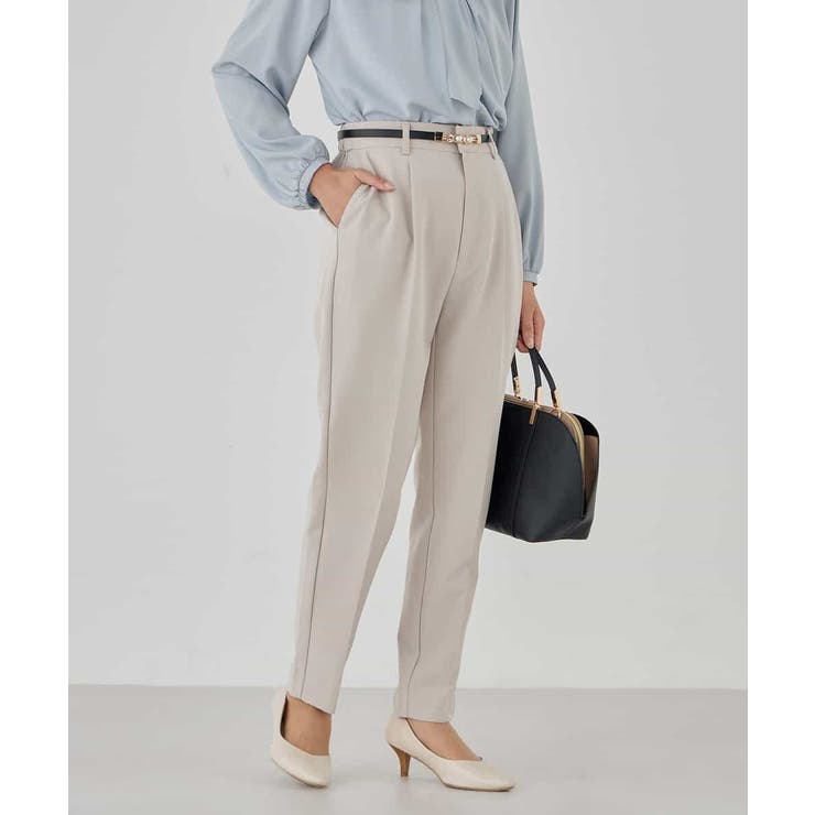 【洗える/ストレッチ/セットアップ対応】ダブルクロステーパードパンツ | a.v.v【WOMEN】 | 詳細画像9 