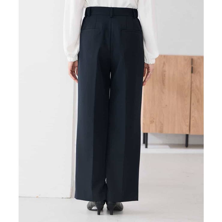 【洗える/ストレッチ/セットアップ対応】ダブルクロスワイドパンツ | a.v.v【WOMEN】 | 詳細画像12 