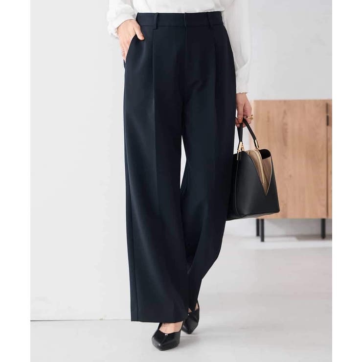 【洗える/ストレッチ/セットアップ対応】ダブルクロスワイドパンツ | a.v.v【WOMEN】 | 詳細画像21 