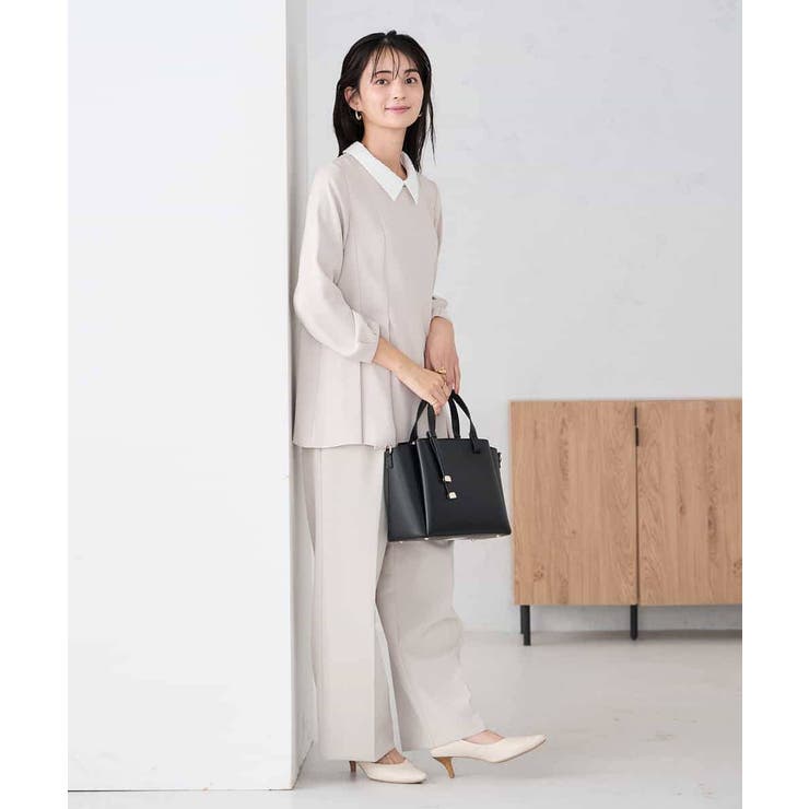 【洗える/ストレッチ/セットアップ対応】ダブルクロスワイドパンツ | a.v.v【WOMEN】 | 詳細画像28 