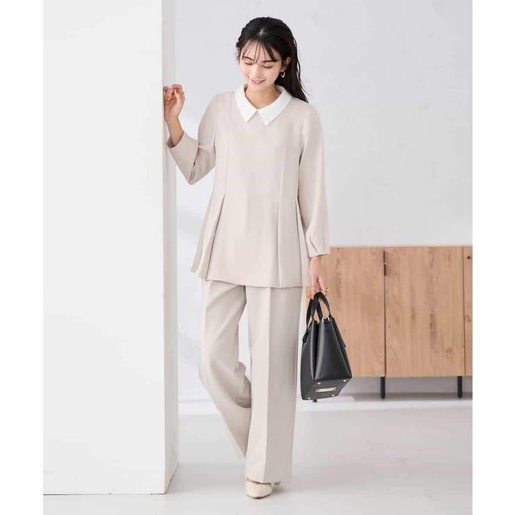 【洗える/ストレッチ/セットアップ対応】ダブルクロスワイドパンツ | a.v.v【WOMEN】 | 詳細画像30 