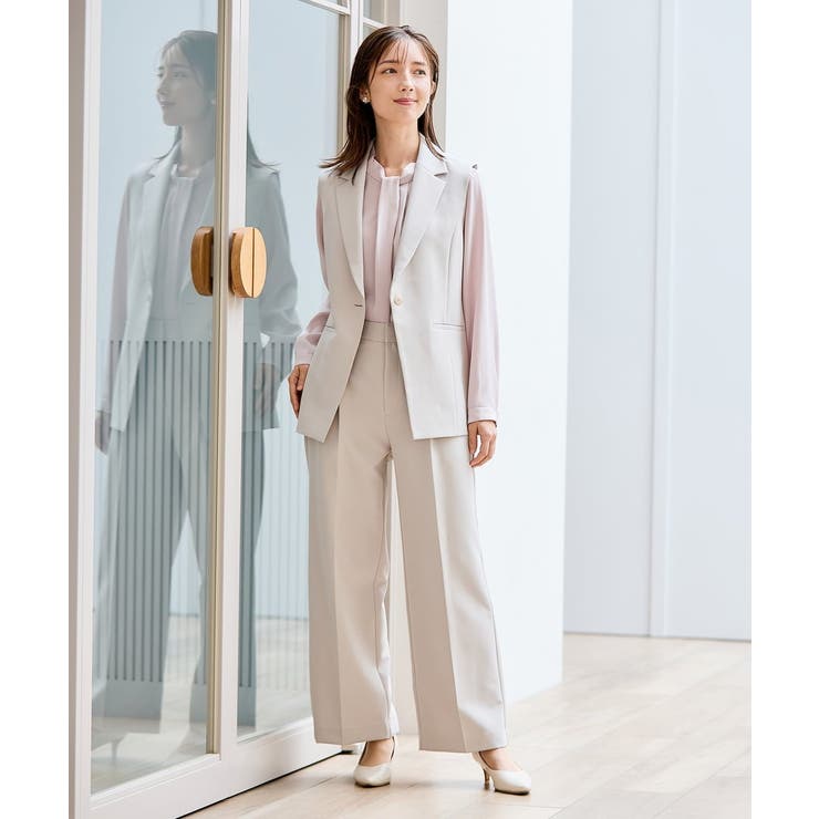 【洗える/ストレッチ/セットアップ対応】ダブルクロスワイドパンツ | a.v.v【WOMEN】 | 詳細画像31 