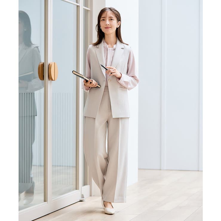 【洗える/ストレッチ/セットアップ対応】ダブルクロスワイドパンツ | a.v.v【WOMEN】 | 詳細画像32 