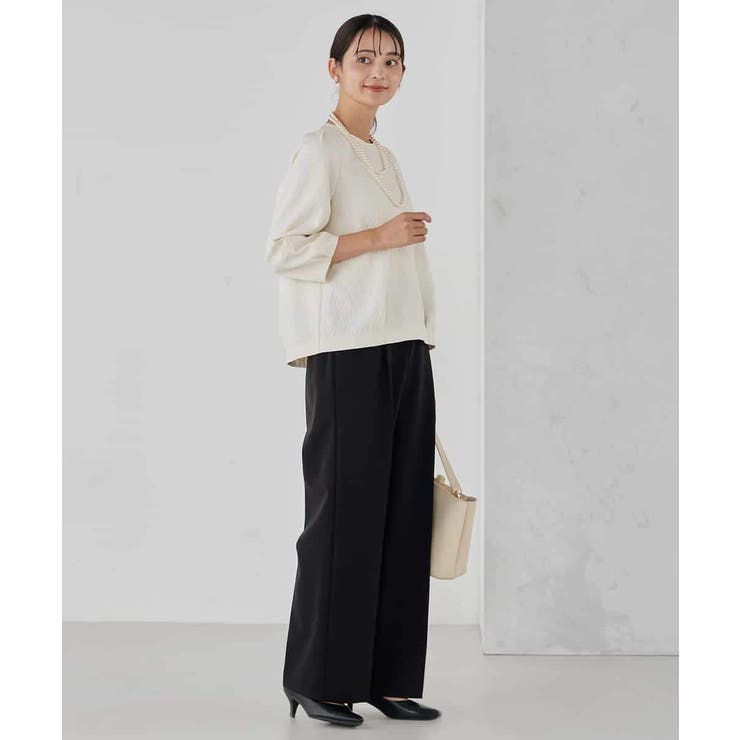 【洗える/ストレッチ/セットアップ対応】ダブルクロスワイドパンツ | a.v.v【WOMEN】 | 詳細画像5 