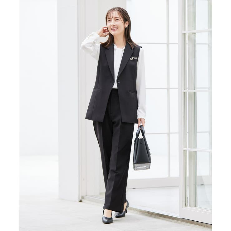 【洗える/ストレッチ/セットアップ対応】ダブルクロスワイドパンツ | a.v.v【WOMEN】 | 詳細画像8 