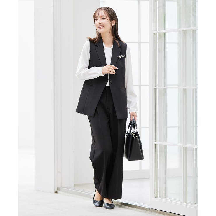 【洗える/ストレッチ/セットアップ対応】ダブルクロスワイドパンツ | a.v.v【WOMEN】 | 詳細画像9 