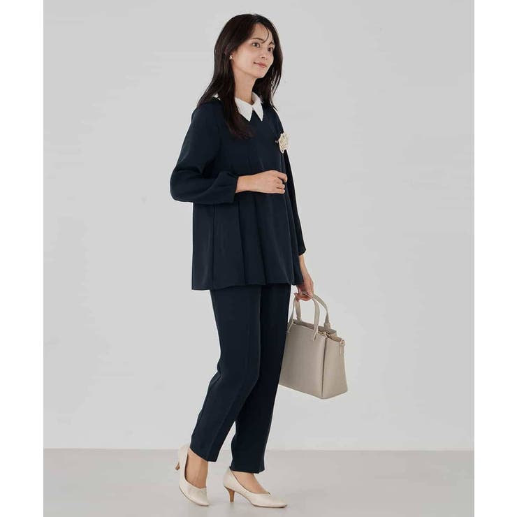 サテンテーパードパンツ【洗える/速乾/毛玉になりにくい/イージーケア】 | a.v.v【WOMEN】 | 詳細画像12 