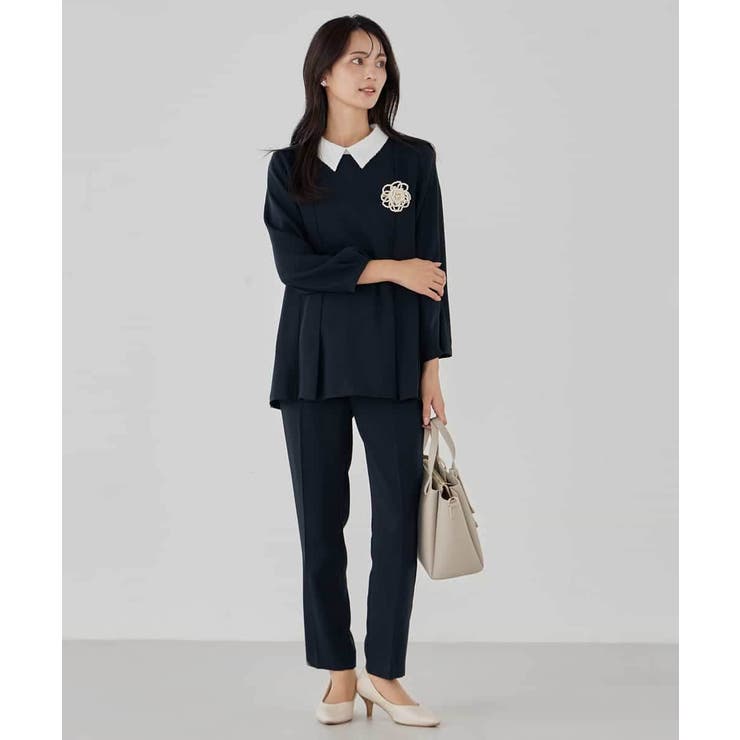 サテンテーパードパンツ【洗える/速乾/毛玉になりにくい/イージーケア】 | a.v.v【WOMEN】 | 詳細画像13 