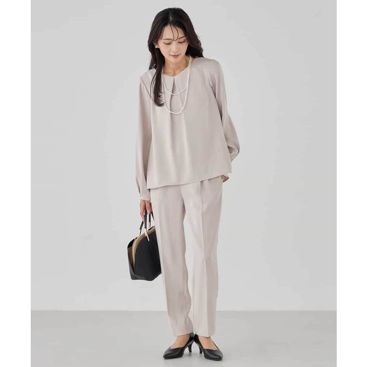 サテンテーパードパンツ【洗える/速乾/毛玉になりにくい/イージーケア】 | a.v.v【WOMEN】 | 詳細画像28 