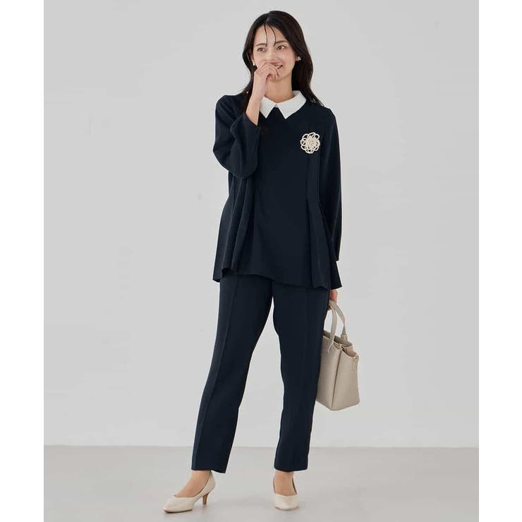 サテンテーパードパンツ【洗える/速乾/毛玉になりにくい/イージーケア】 | a.v.v【WOMEN】 | 詳細画像8 